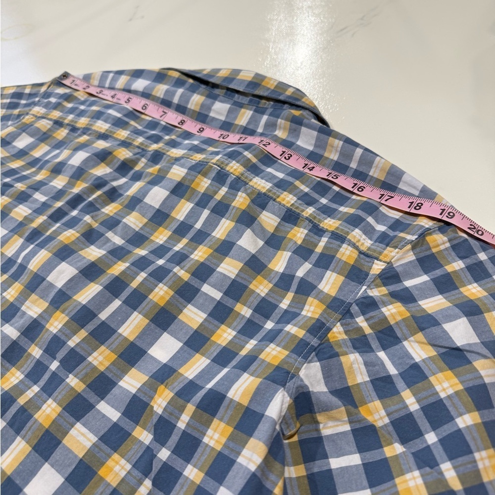 Columbia Men's Checkered Blue and Yellow Shirt - Picture 7 of 8